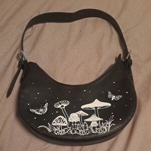 Black Mushroom Print Women's Bag